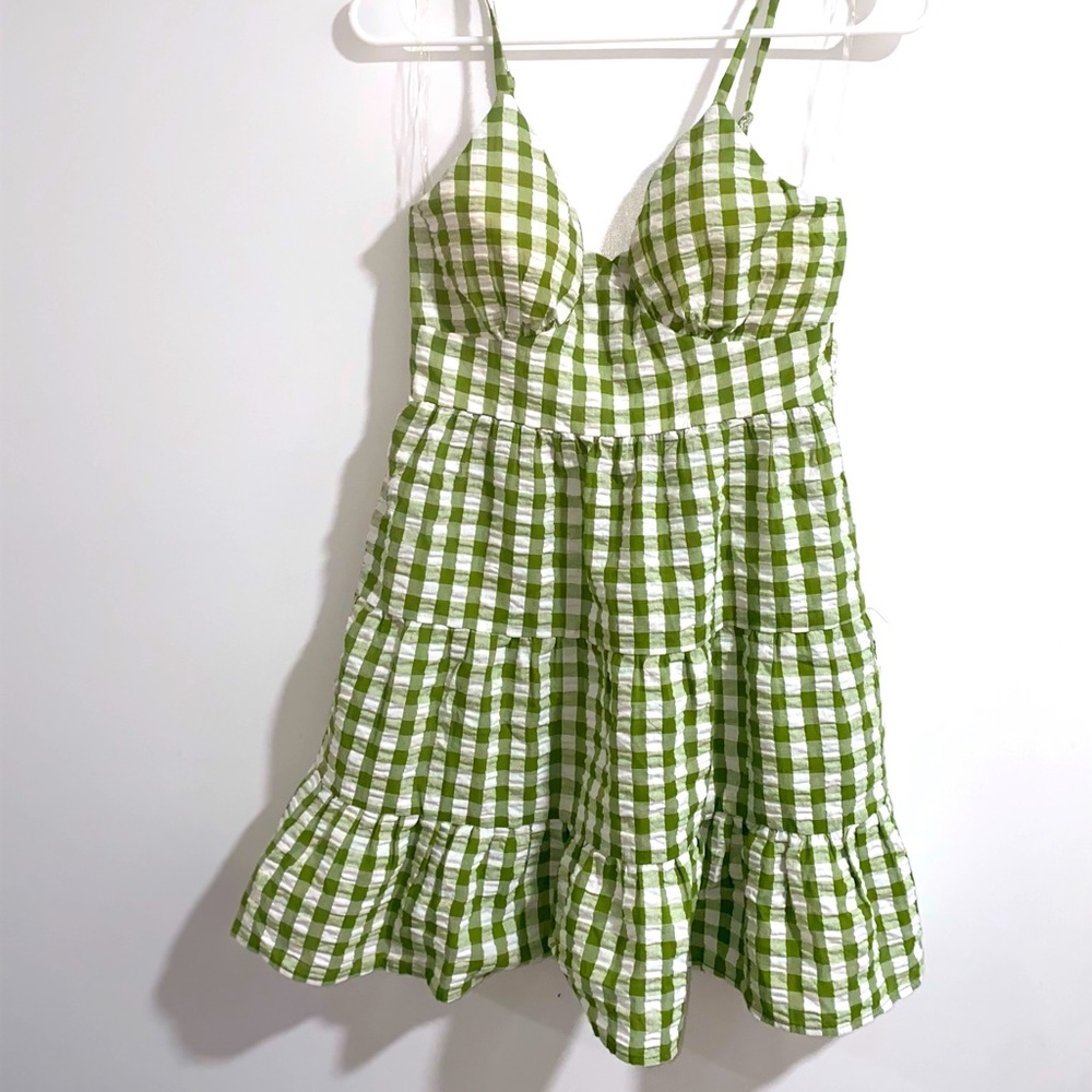 XS brand new never worn Speechless green plaid summer or spring dress.